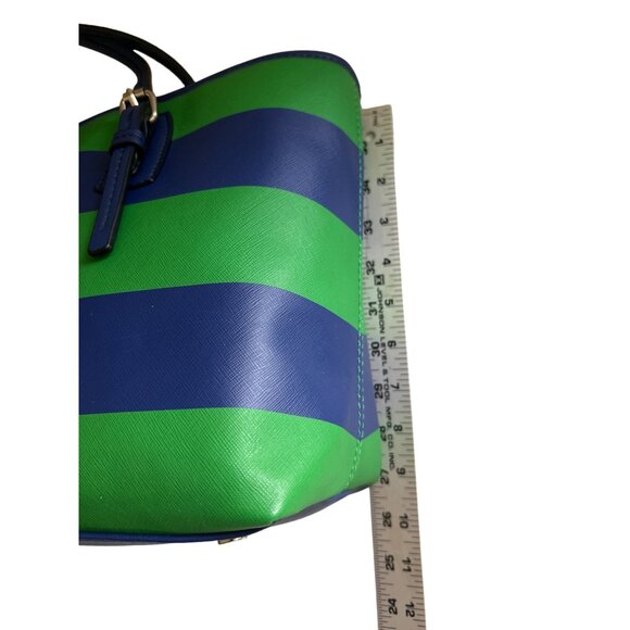 Dana Buchman Womens Blue Green Striped Tote Bag Large Handbag Shoulder Purse - Picture 16 of 16